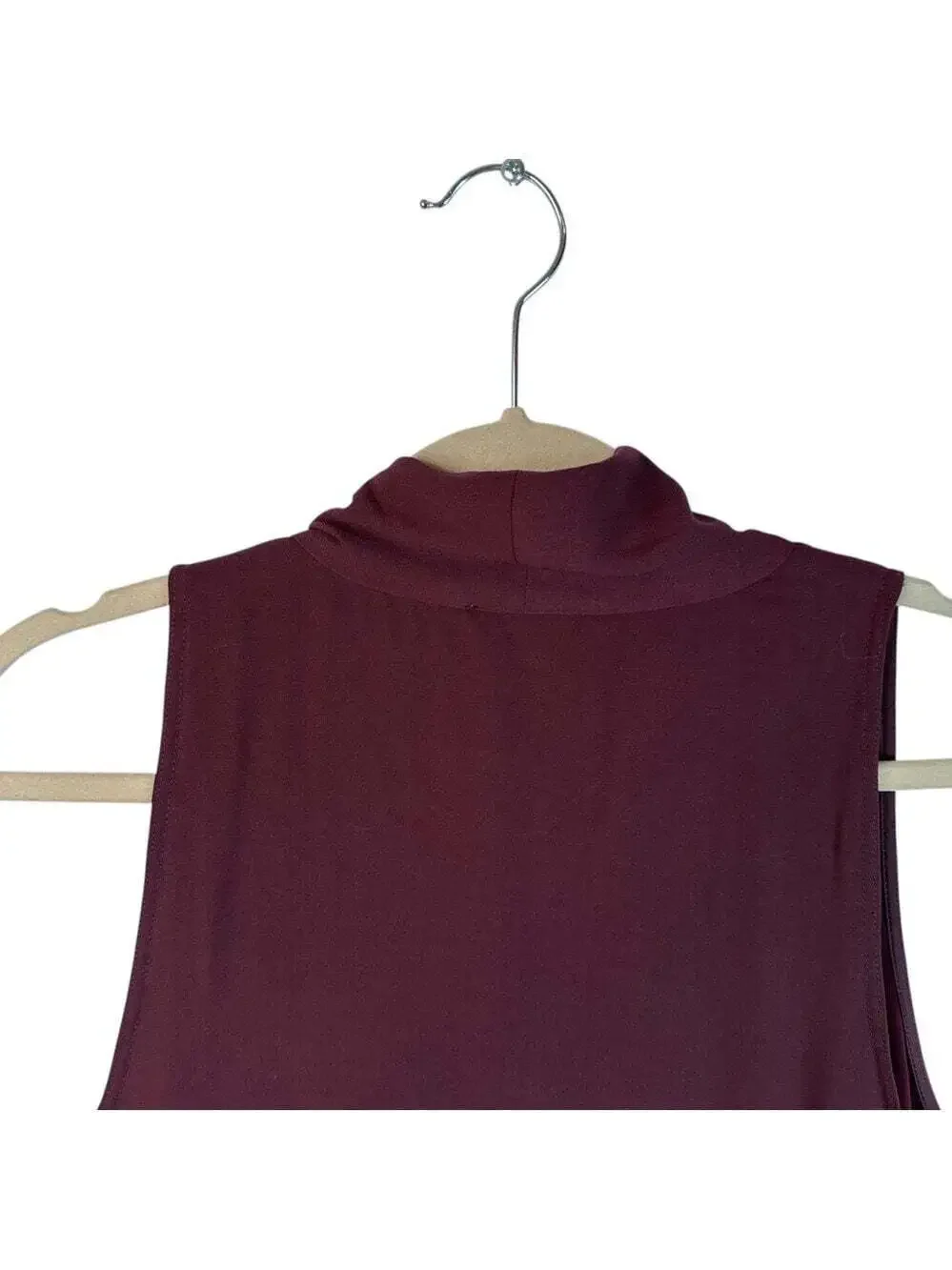 Aritzia Monge Dress Burgundy Sleeveless V Neck Silk Trim Midi Cocktail Party Med